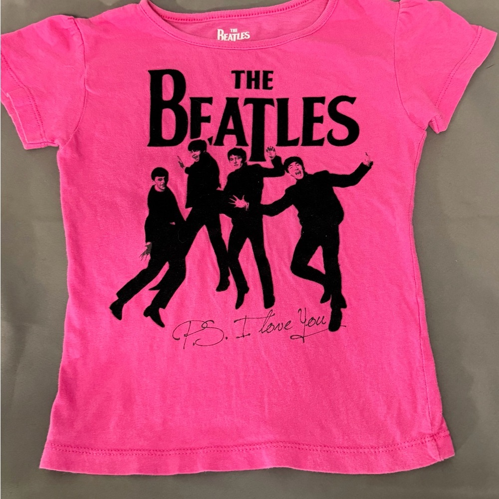 The Beatles P.S. I Love You Hot Pink Kids 5T  T-Shirt